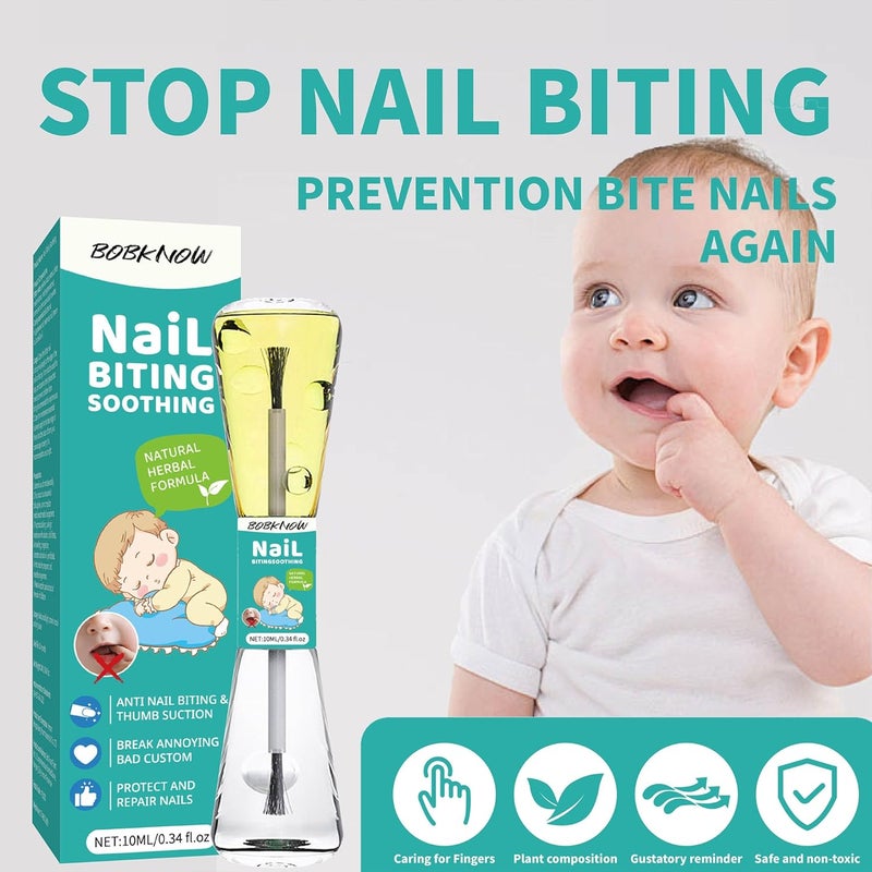bobknow 10 ml Nail Biting Treatment for Kids, Bitter Melon Extract Polish Prevention for Nali Bite, Protect & Repair, Double Effect for Correct Kids Bad Habits - Image 2